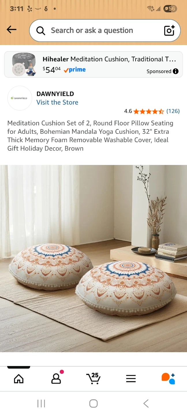 DAWNYIELD Meditation Floor Cushions, Set of 2 - photo 2