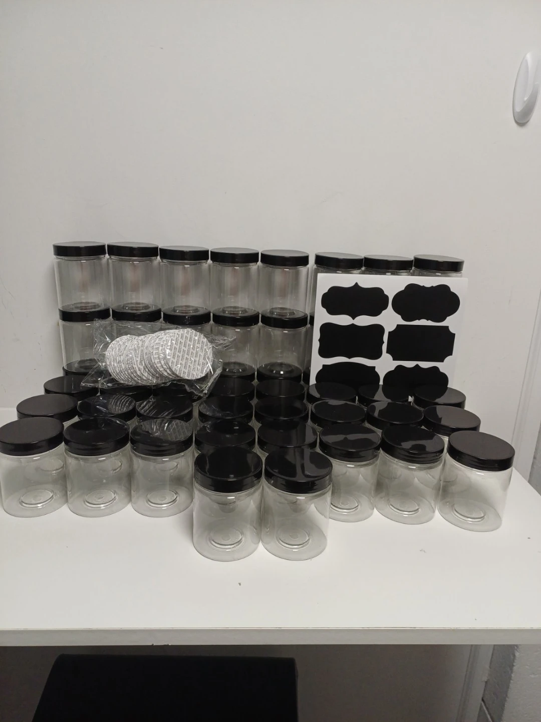 Set of 48 Clear Plastic Storage Jars with Lids - photo 2