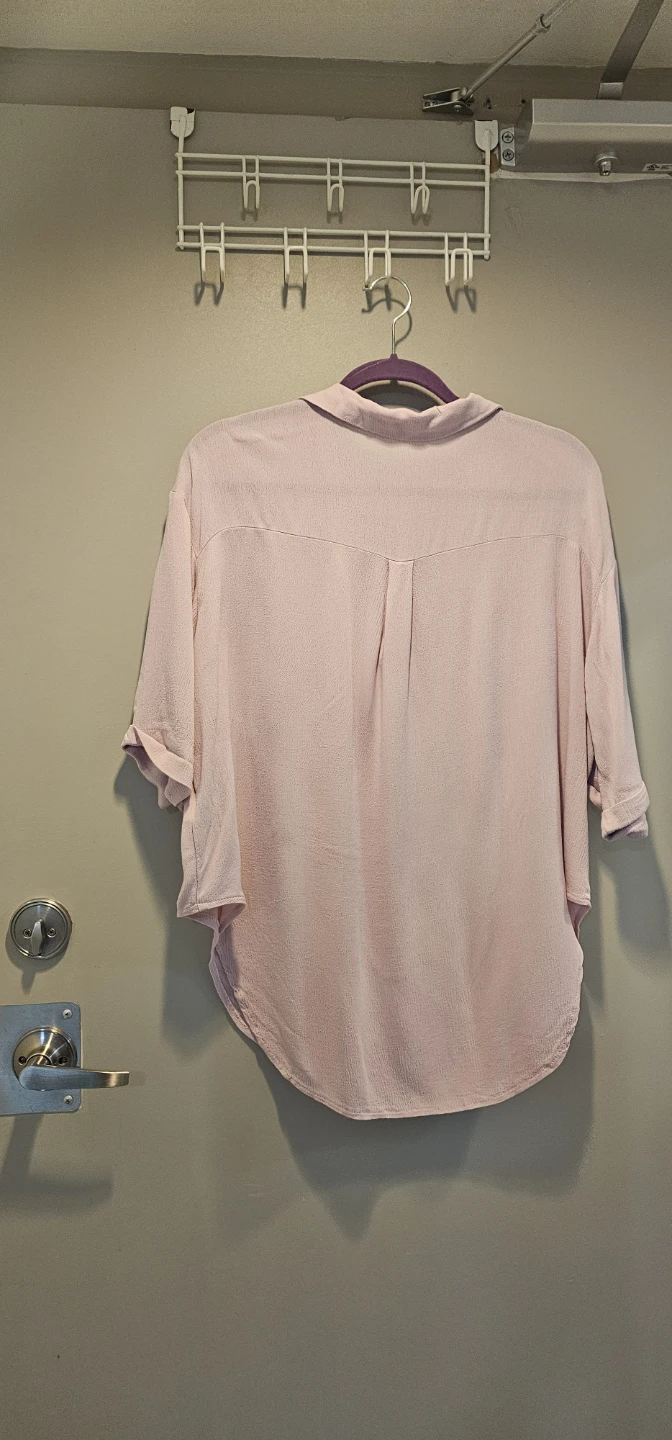 Light pink button-down collared blouse - photo 2