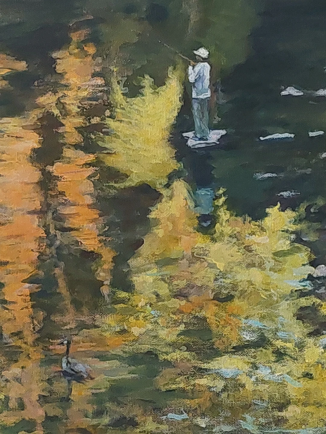 Original Acrylic Painting 24x36. "Rock Creek Fisherman" - photo 2