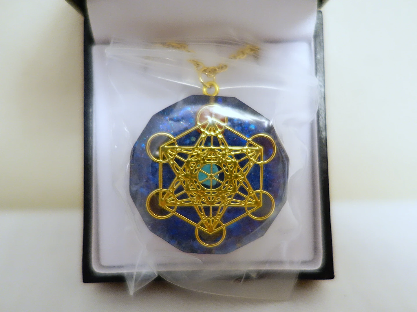 New Metatron's Cube Orgone/Orgonite Resin Glitter Pendants - photo 5