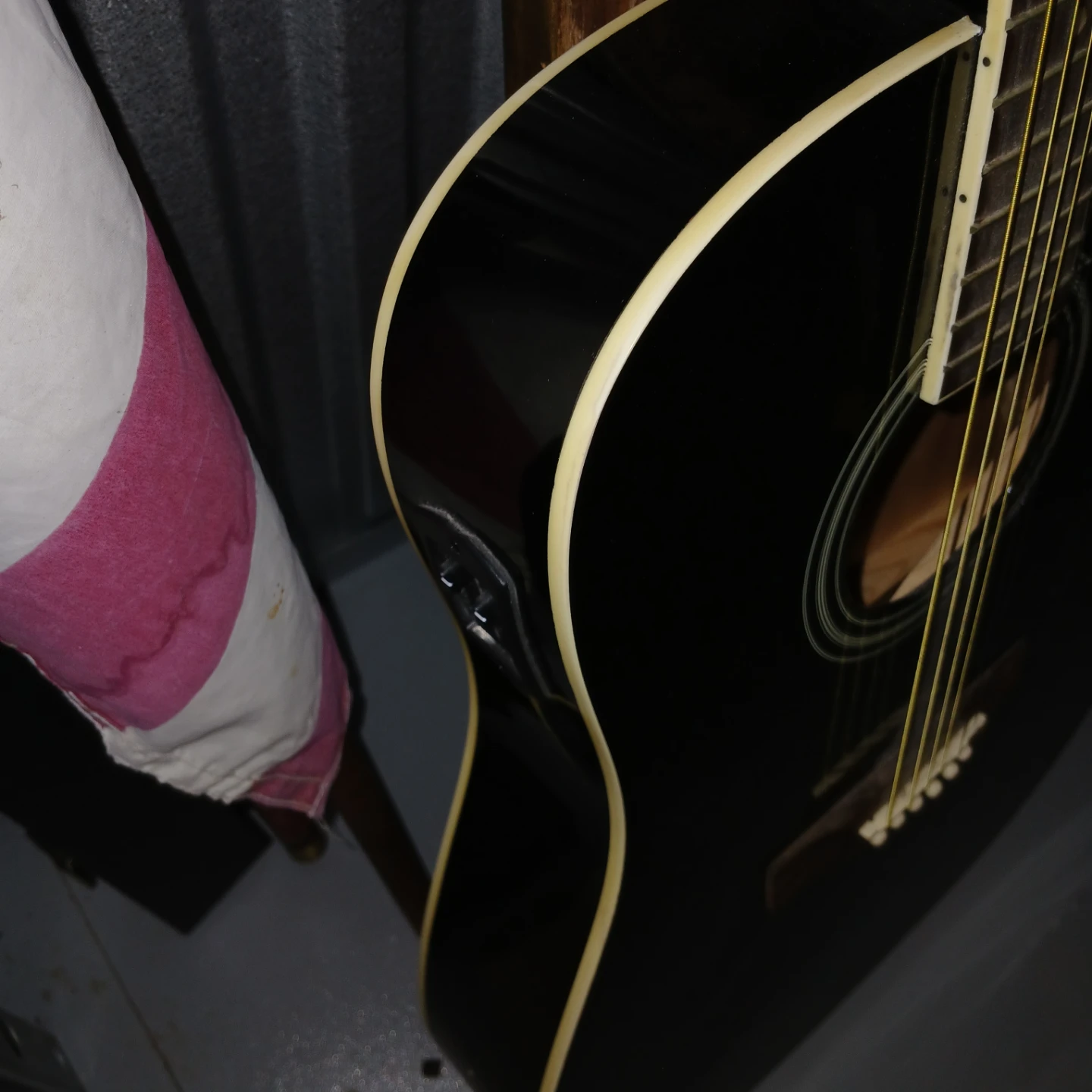Black Acoustic-Electric Guitar - photo 2