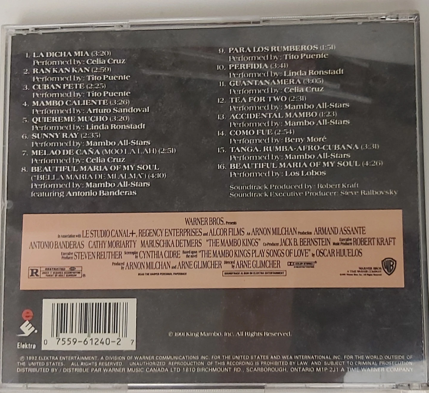 The Mambo Kings Original Motion Picture Soundtrack CD - photo 2