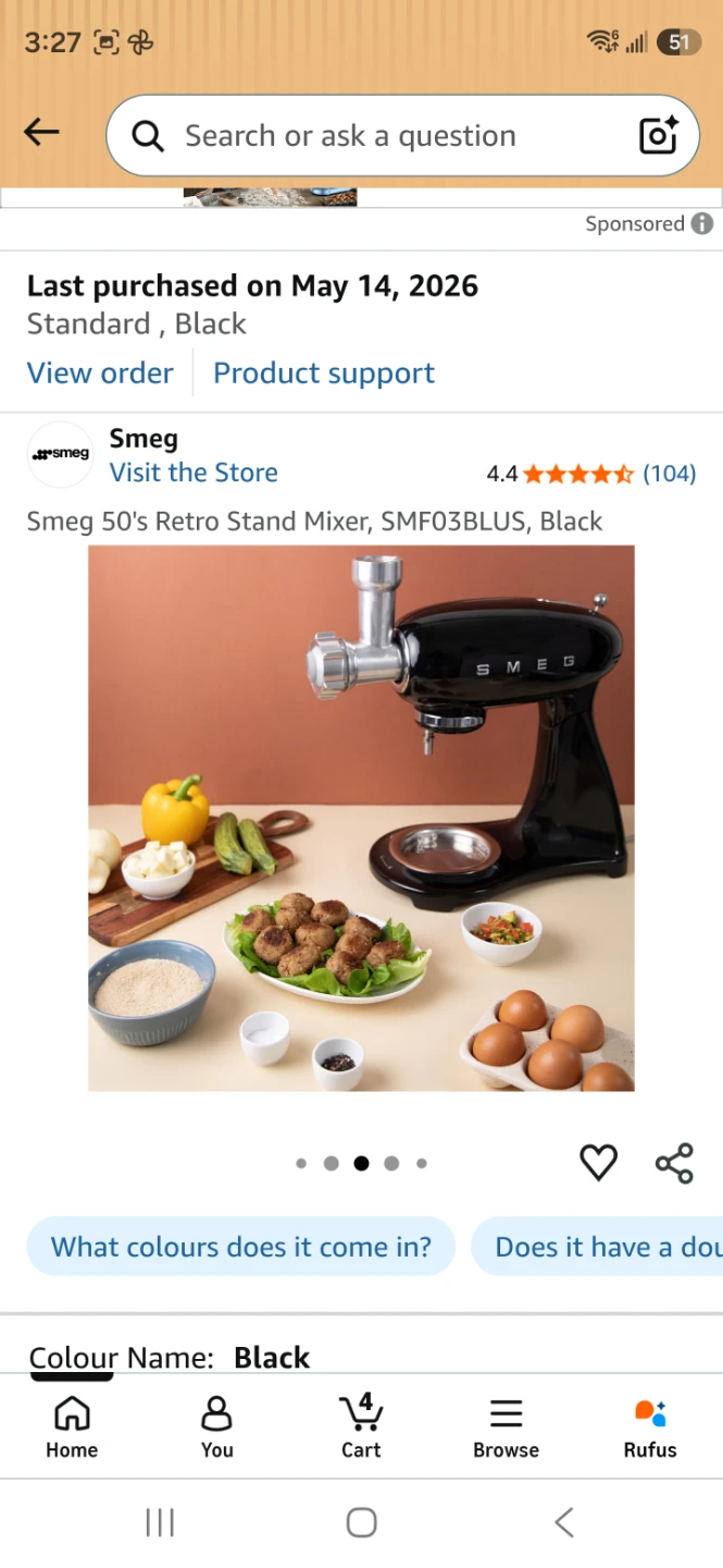 Smeg 50's Retro Stand Mixer - Black - photo 2