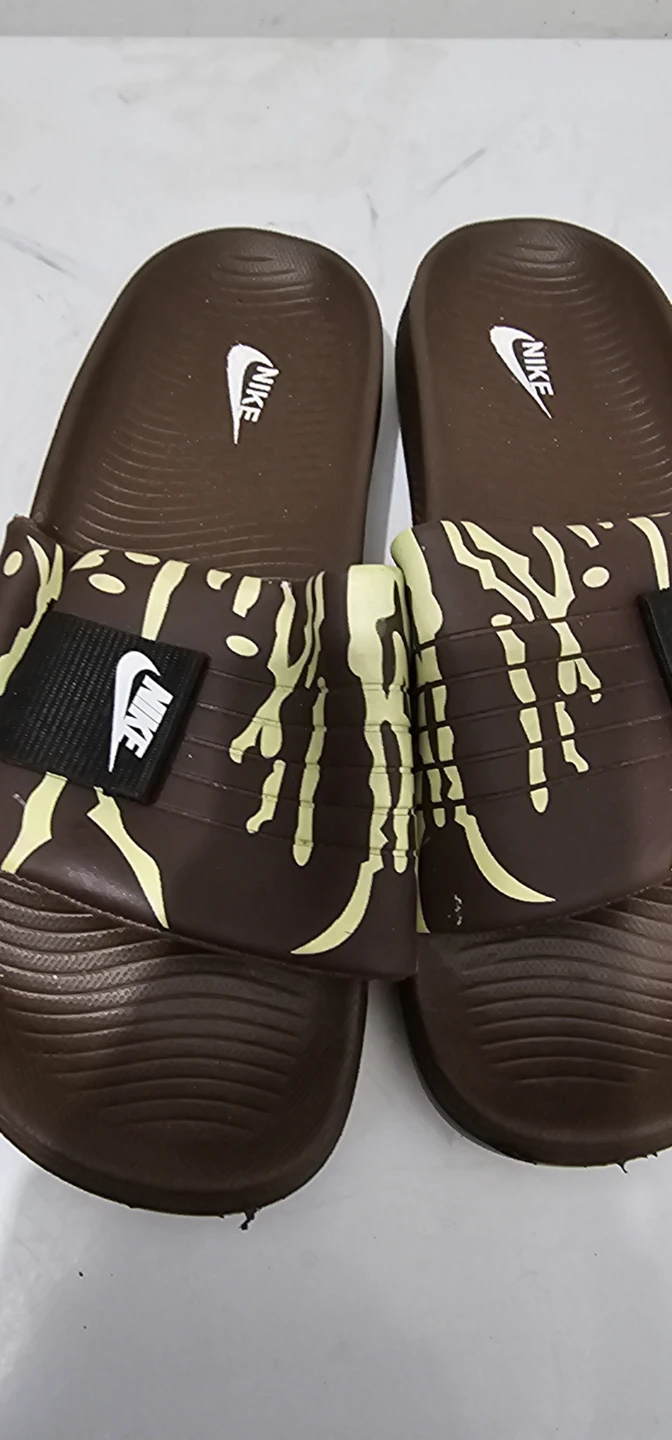Nike Brown and Yellow Slides