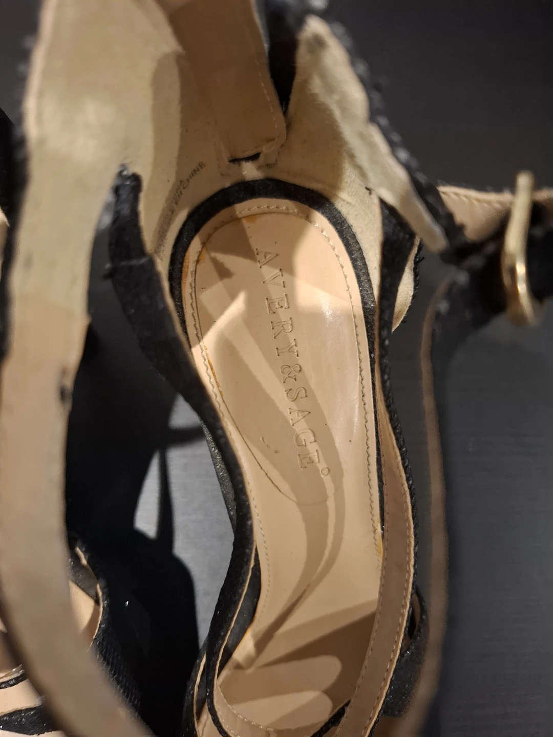 Avery & Sage Black Glitter Heels - photo 3