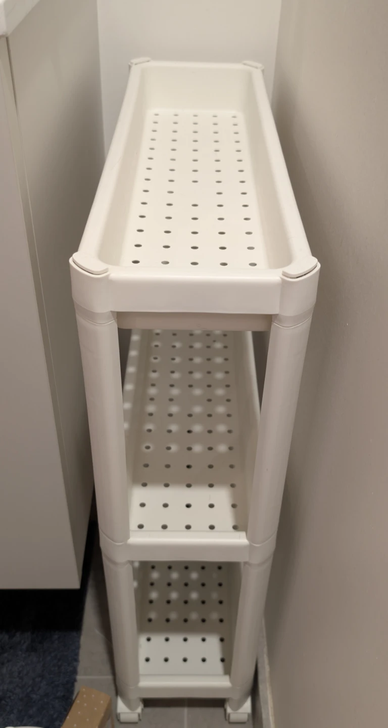 Rolling Utility Cart / Slim 3-Tier Storage Trolley (White) - photo 5