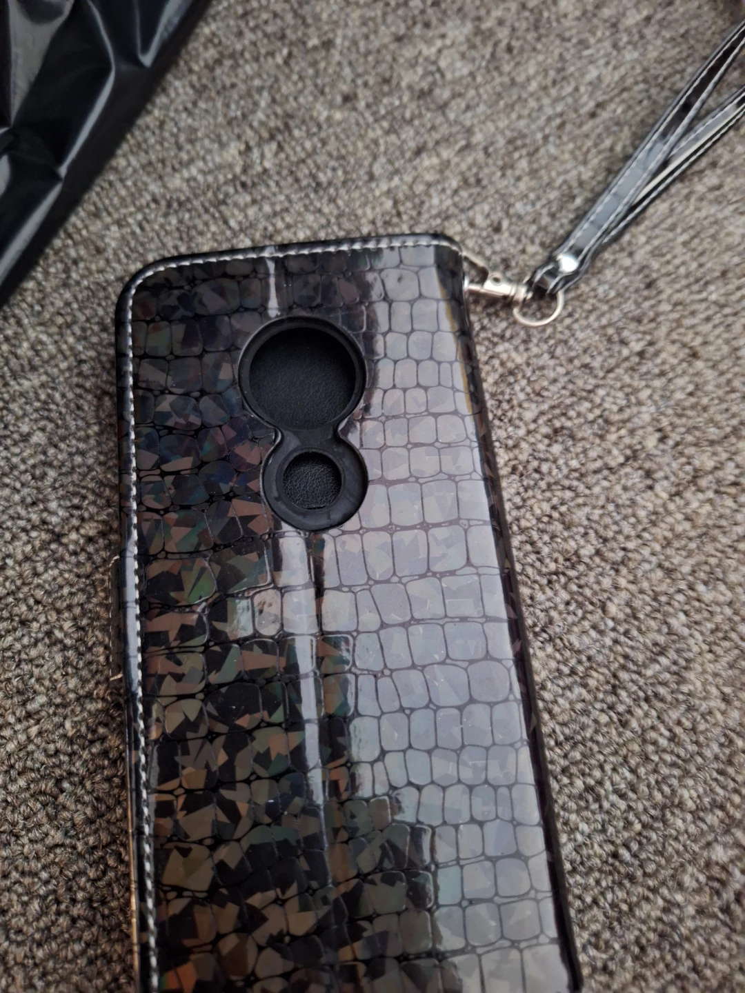 Wallet phone case with wrist strap