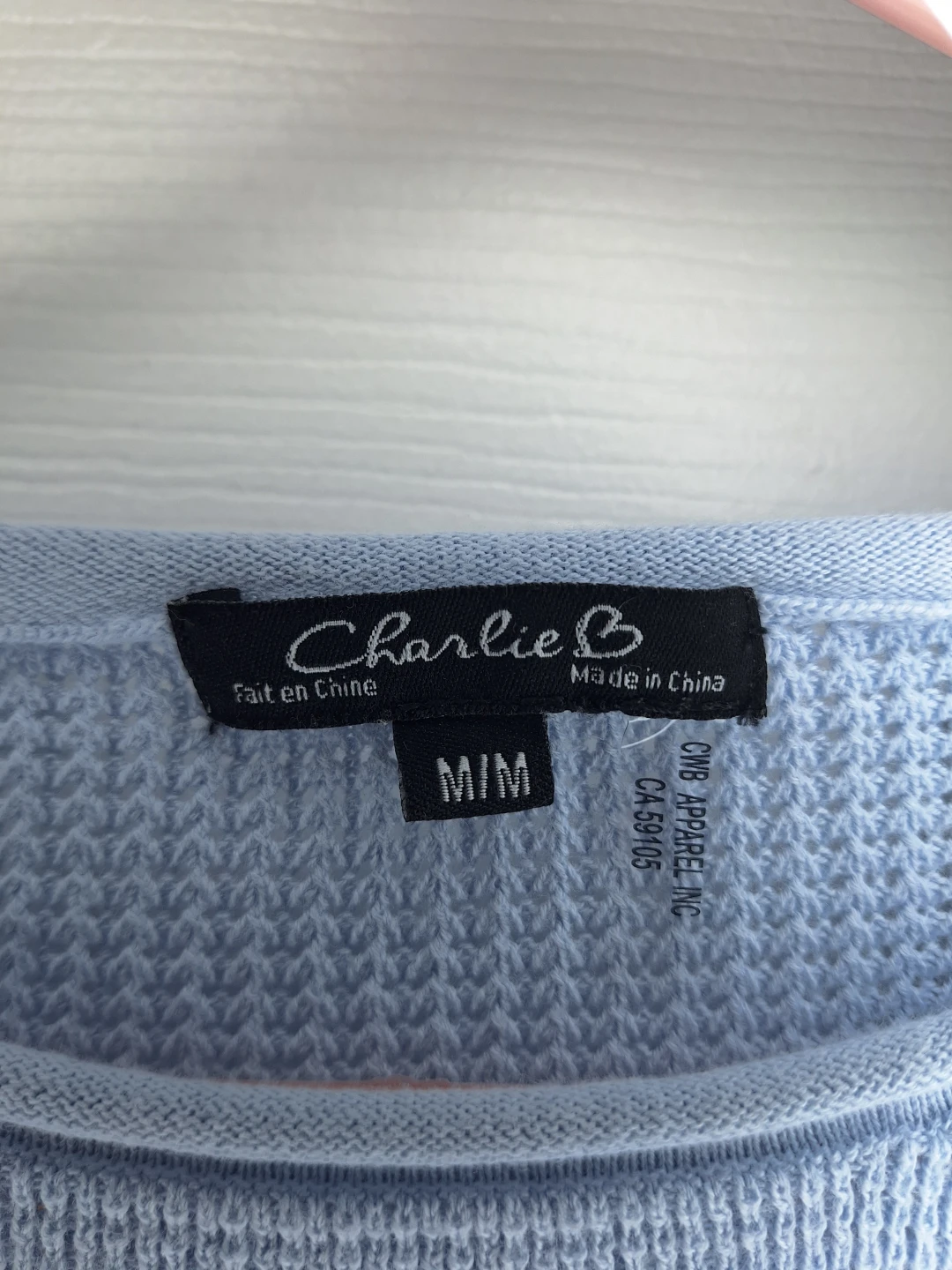 Charlie B Blue and White Striped Sweater - photo 3