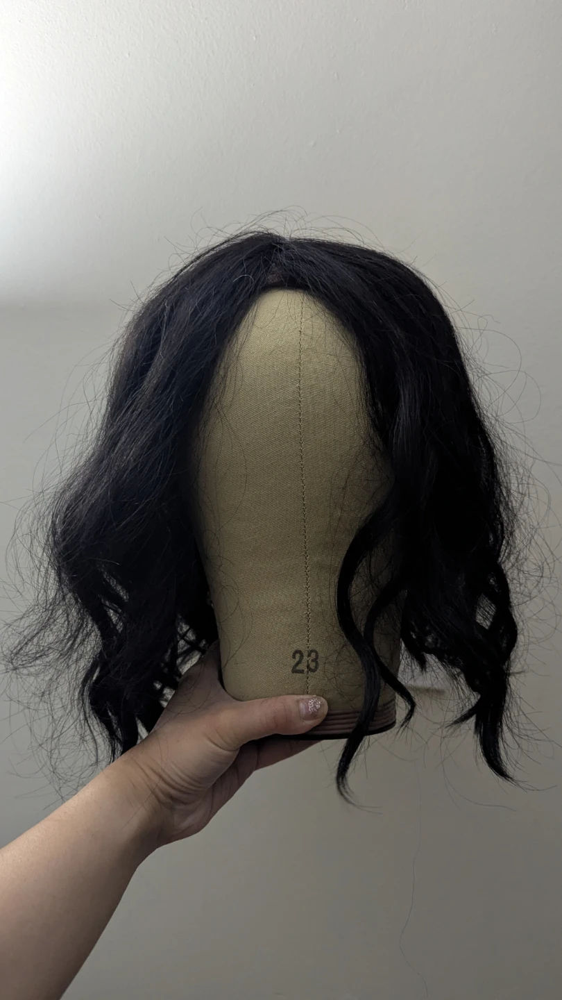 Jon Renau Black Synthetic Topper Top Wave 12"