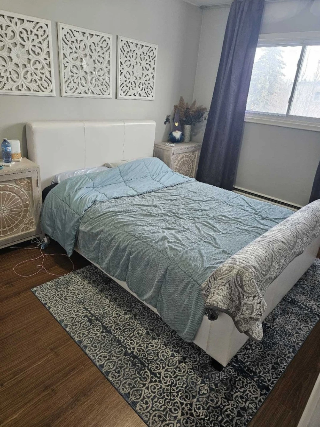 White Faux Leather Bed
