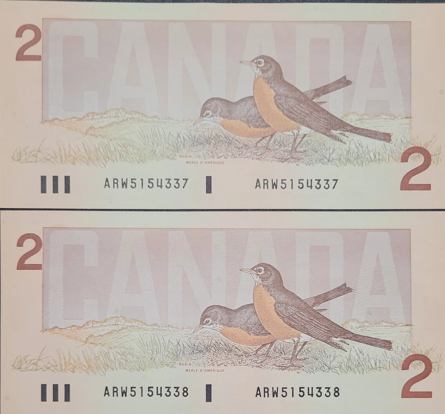 Sequential Uncirculated $2 Canadian Banknotes - photo 2