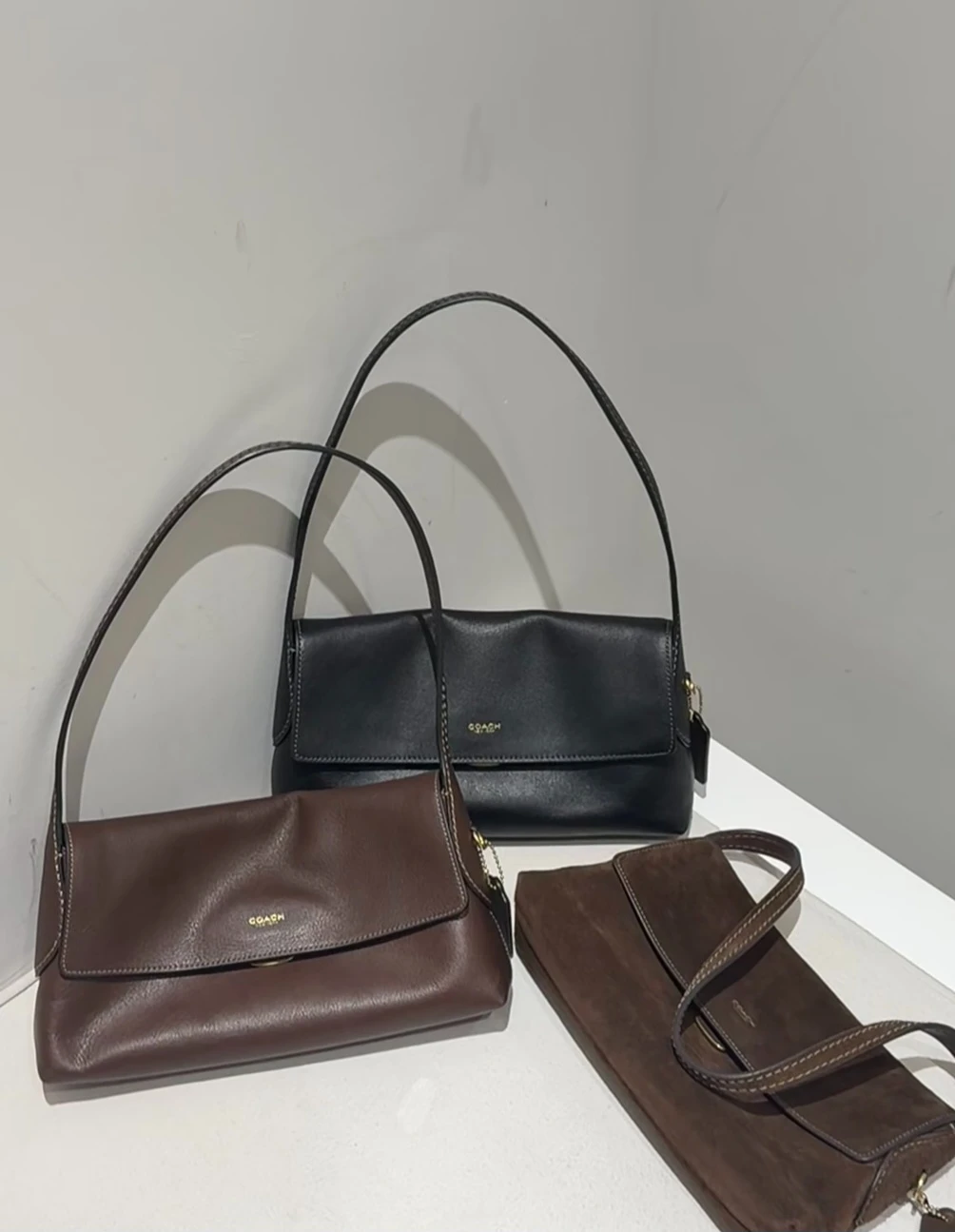 Authenticated Coach Brown Leather Shoulder Bag