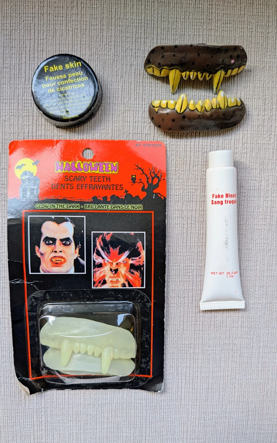 Halloween Costume Accessories Bundle (Teeth, Blood, Skin) - photo 2