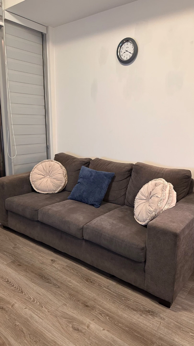 Dark Grey Three-Seater Sofa