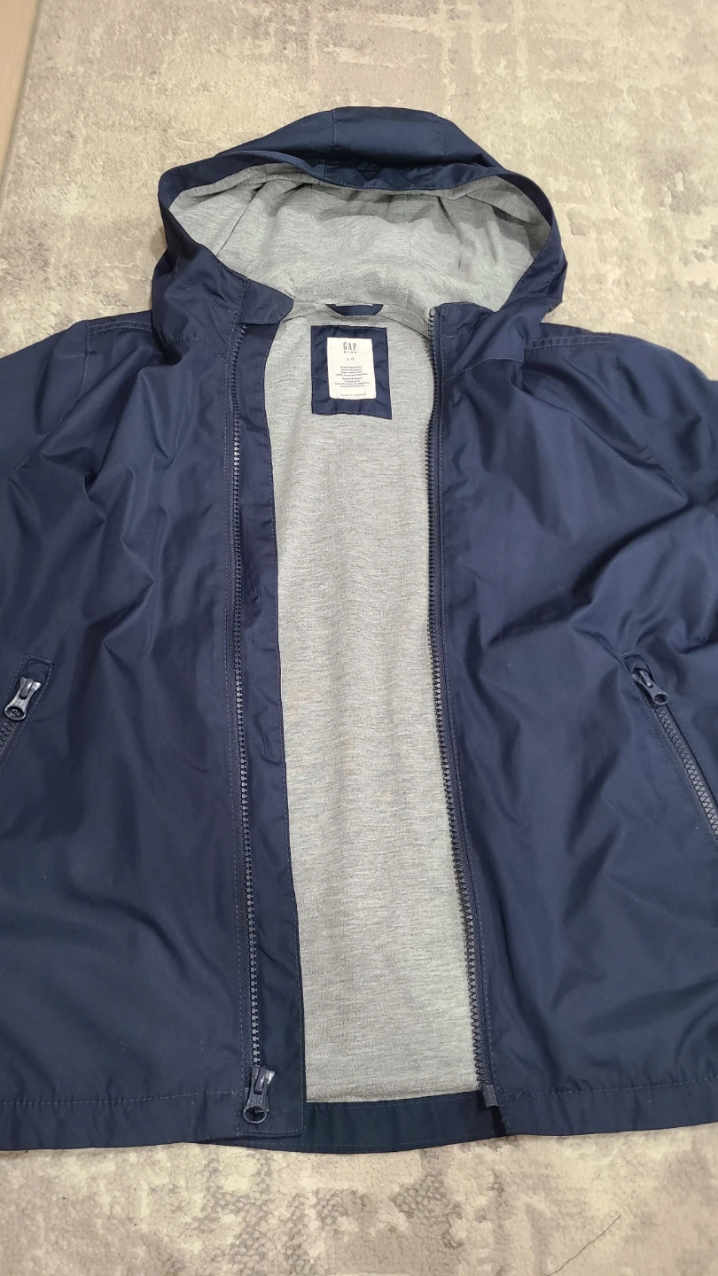 Gap Kids Water/Wind Resistant Navy Hooded Jacket (Large 10-11) - photo 3