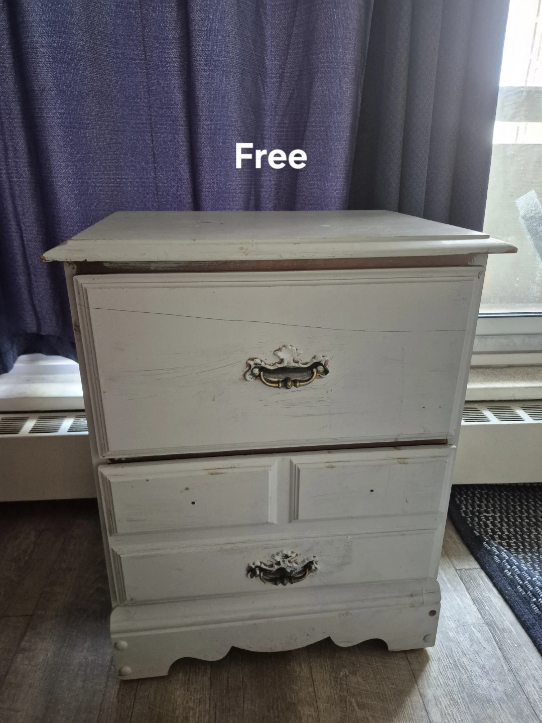 Vintage Style White Nightstand