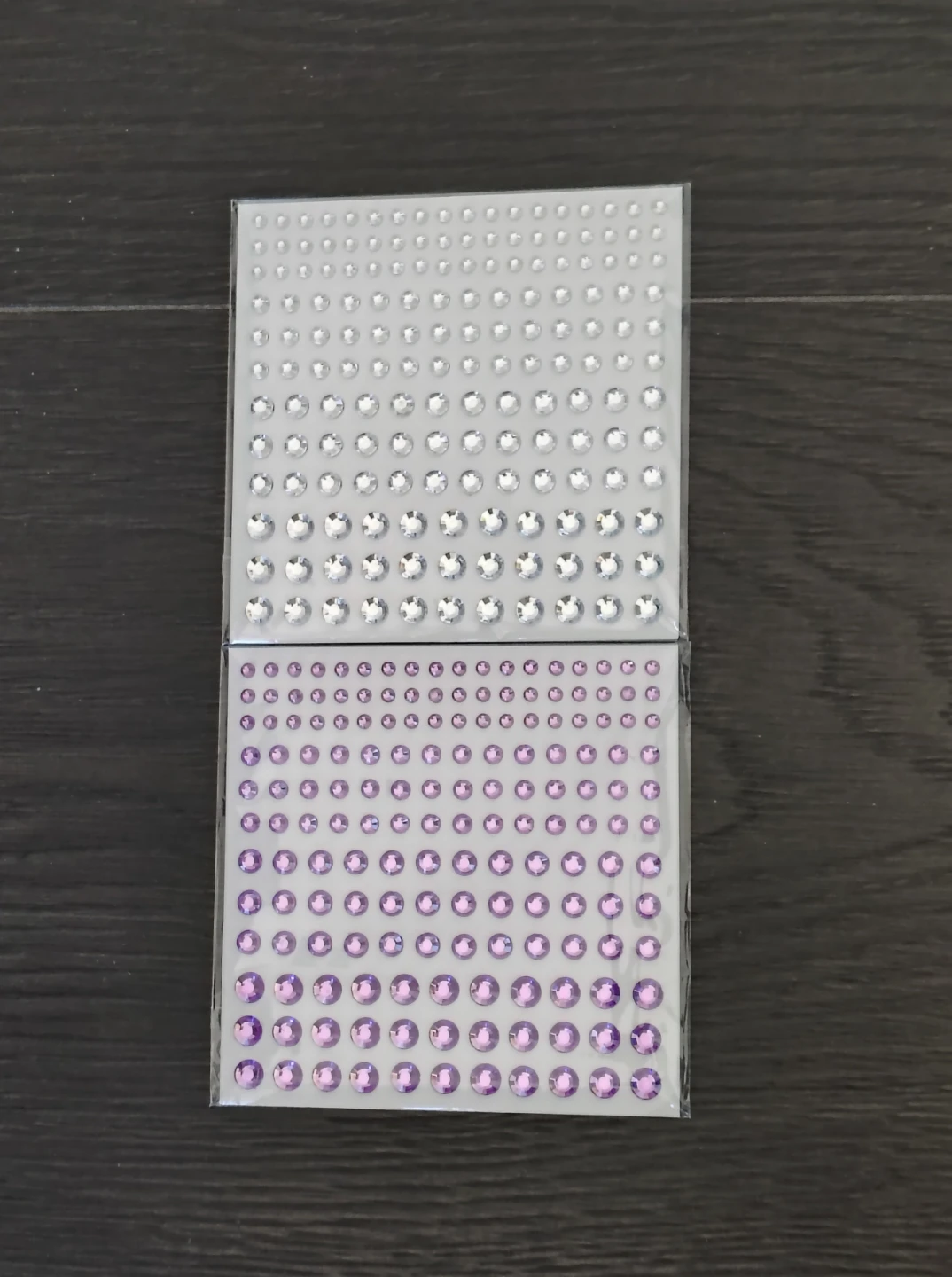 NEW Adhesive Rhinestone Gem Sticker Sheets(Clear & Purple)