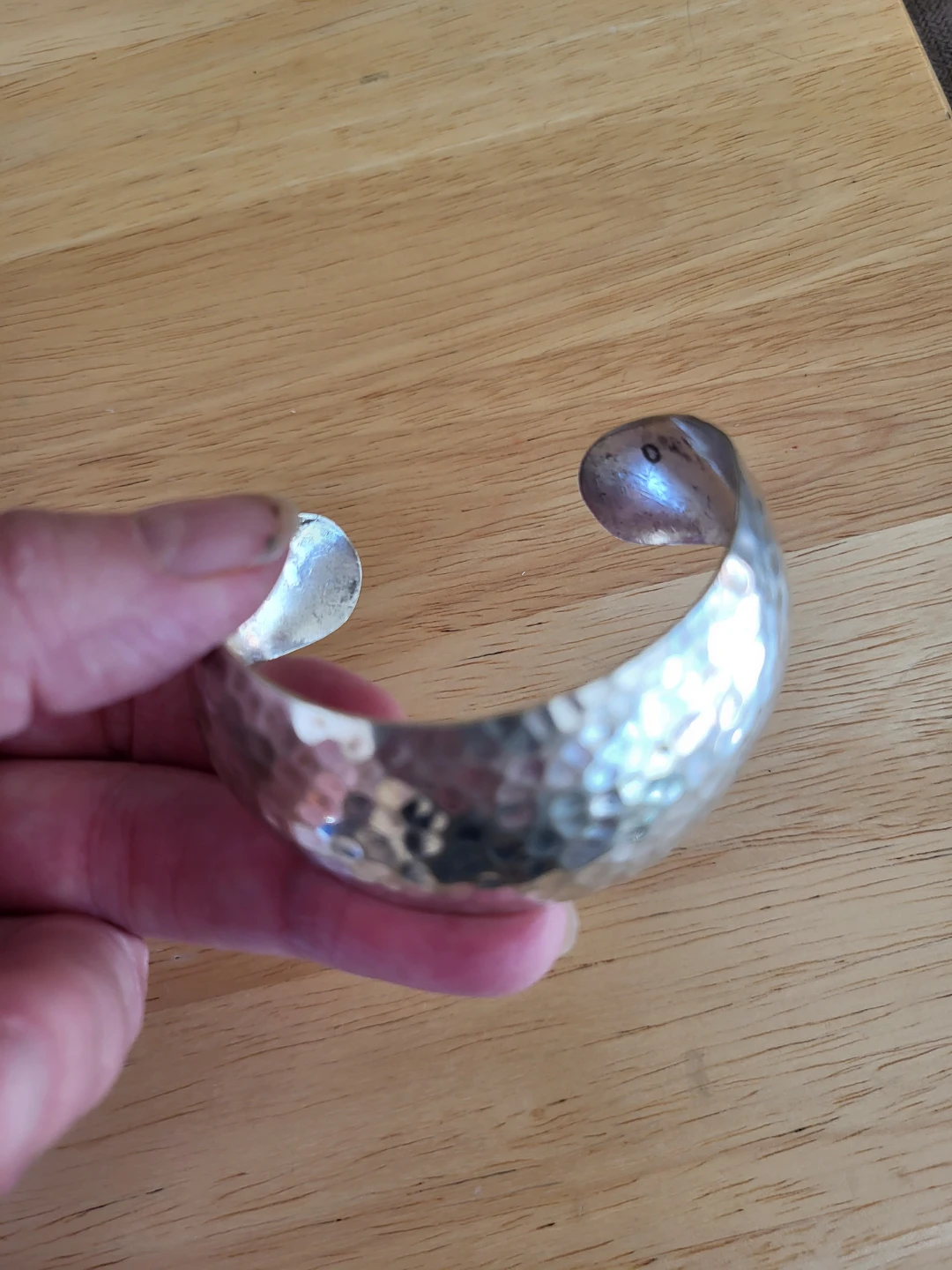 Hammered Silver Cuff Bracelet - photo 4