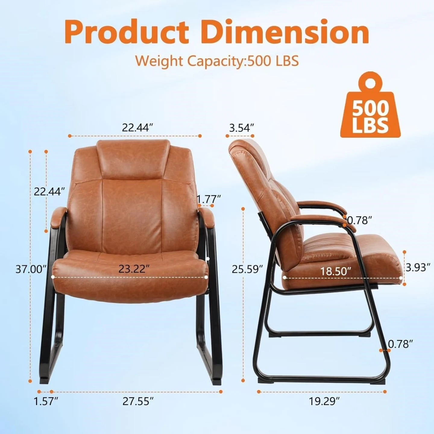 New <> Tan Faux Leather Office Guest Chair - photo 2