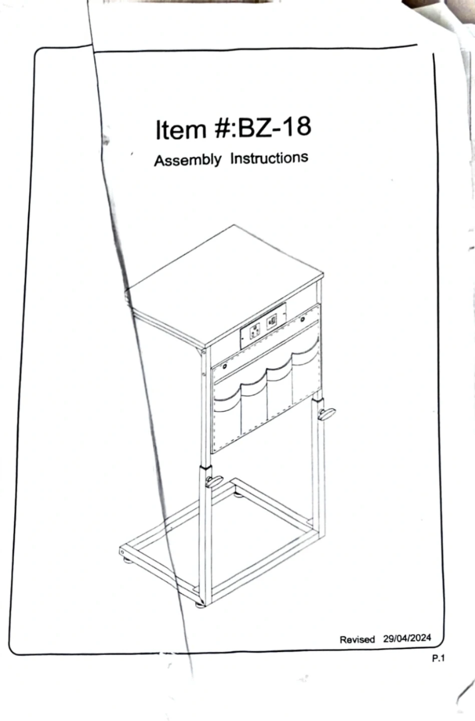 BZ-18 Bedside Table with Charging Station