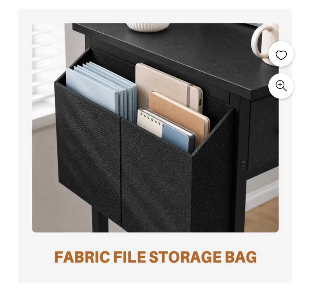 Desk with Fabric Drawers and Storage - photo 4