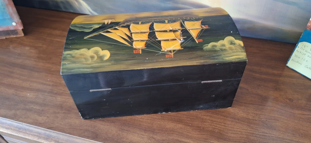 Decorative Wooden Ship Trinket Box - photo 5