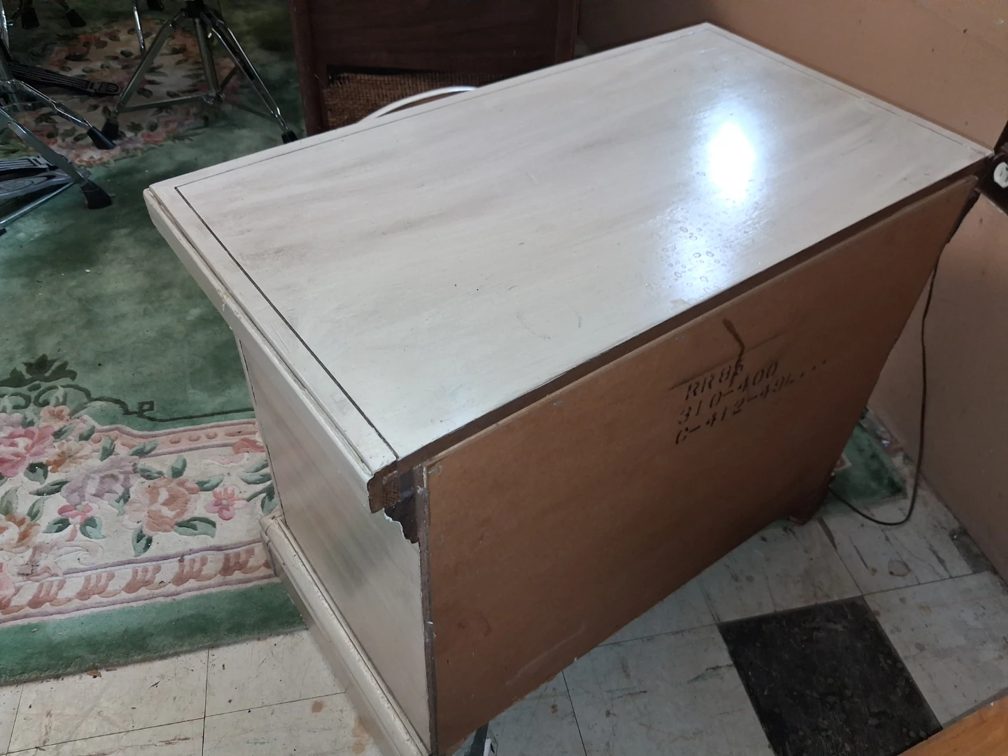 Vintage Style Painted Wood Nightstand - photo 2