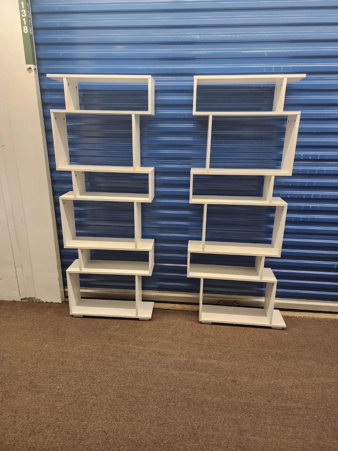 Set of Two Modern White Shelving Units