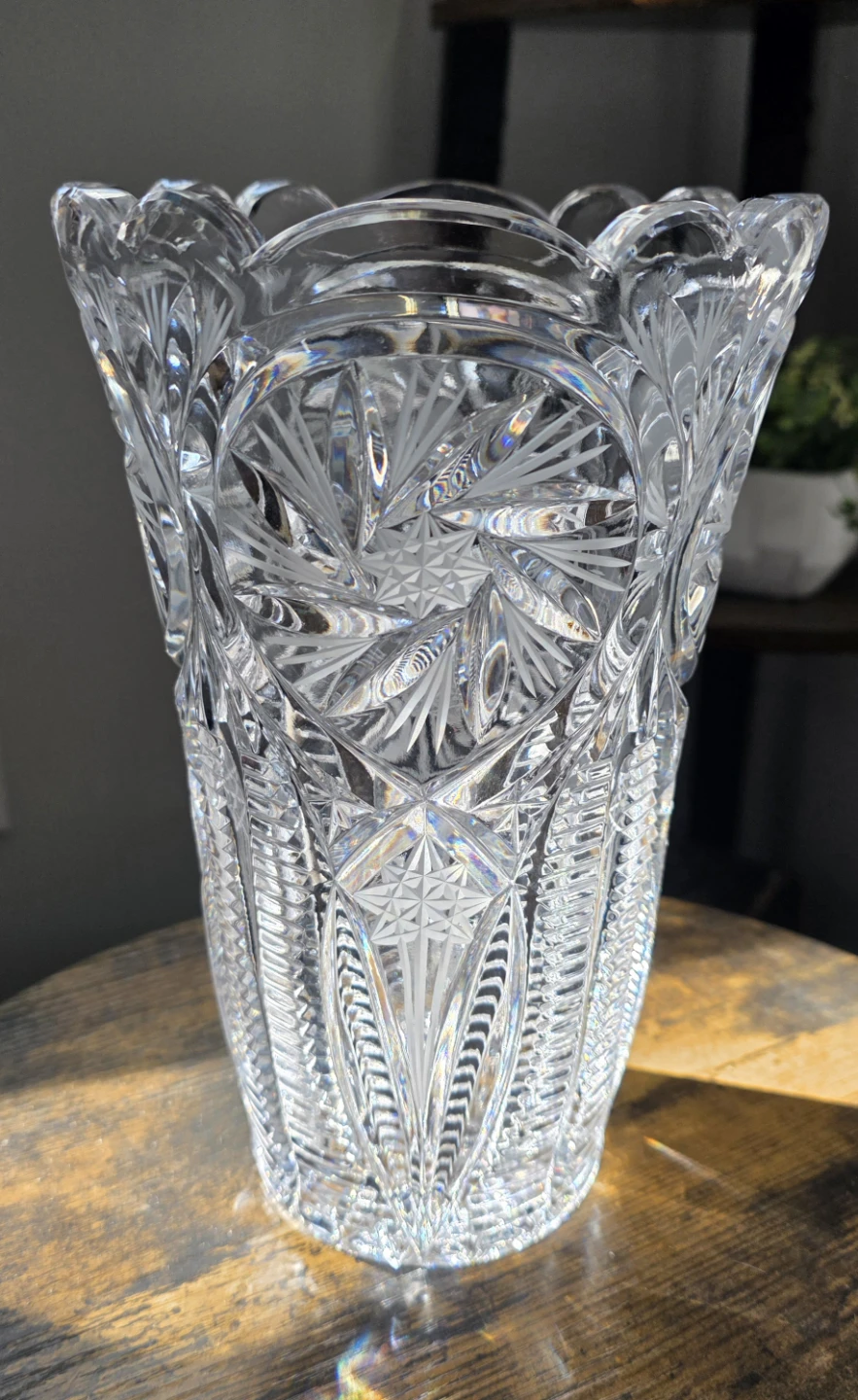 Cut Crystal Decorative Vase