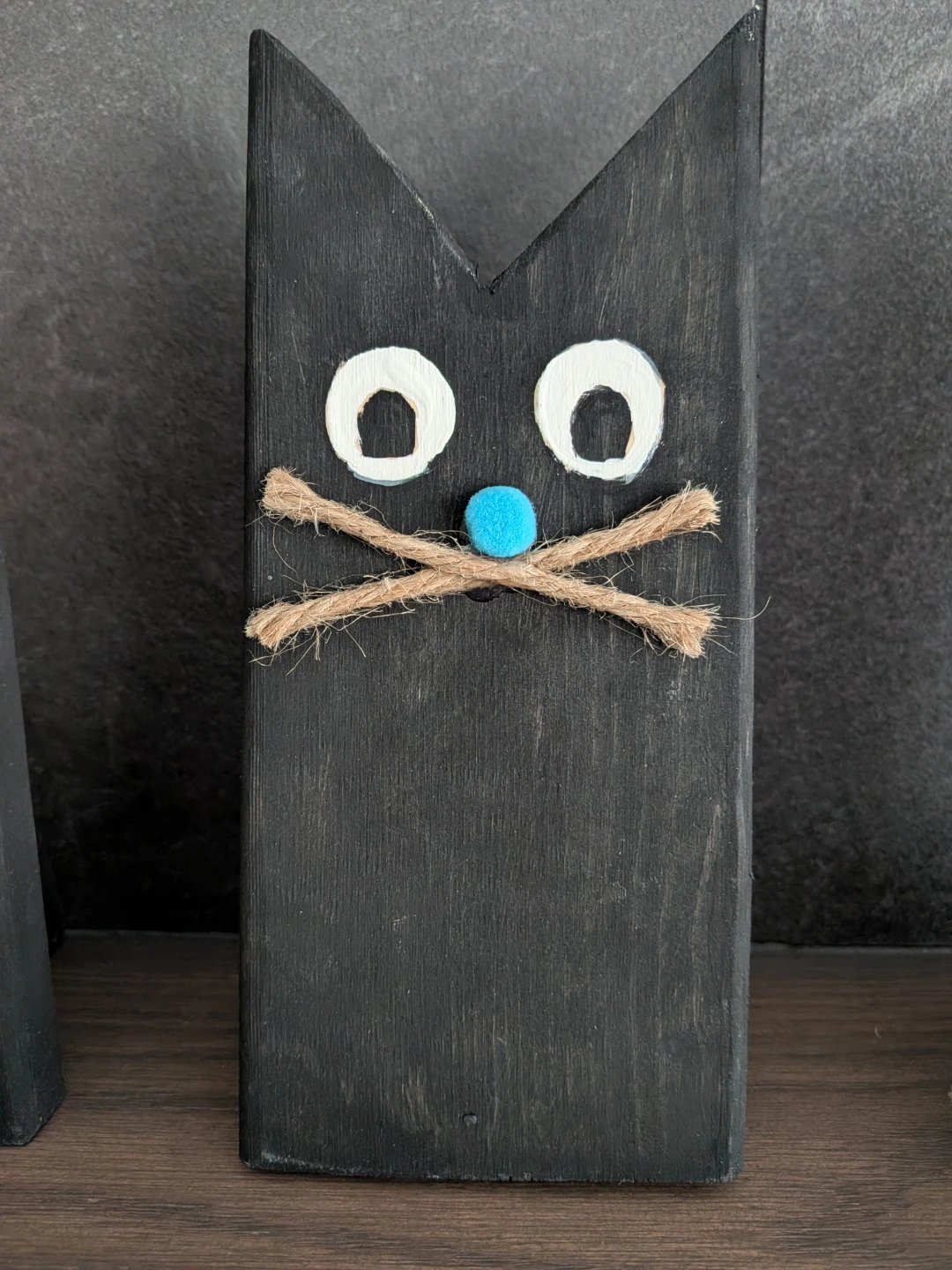 🎃 Handmade Wooden Black Cat Halloween Decorations - photo 3