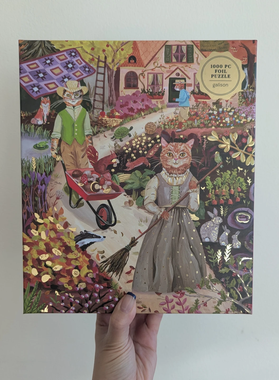 Galison Cottage Cats 1000 Piece Foil Puzzle