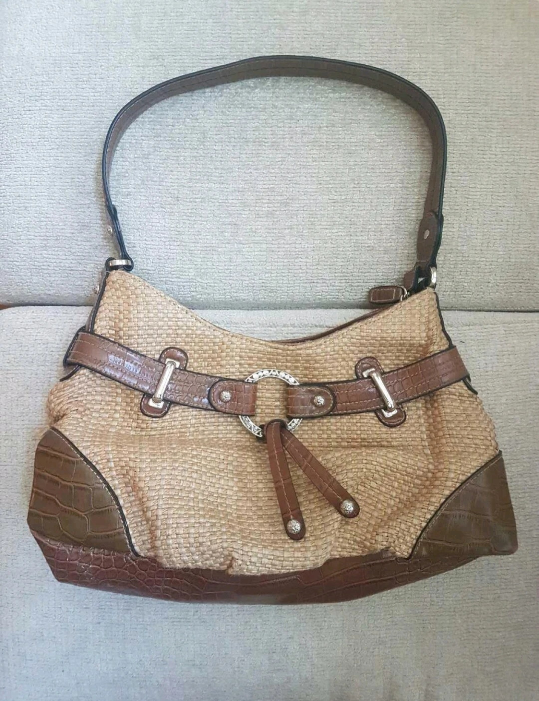 Brown and Beige Handbag