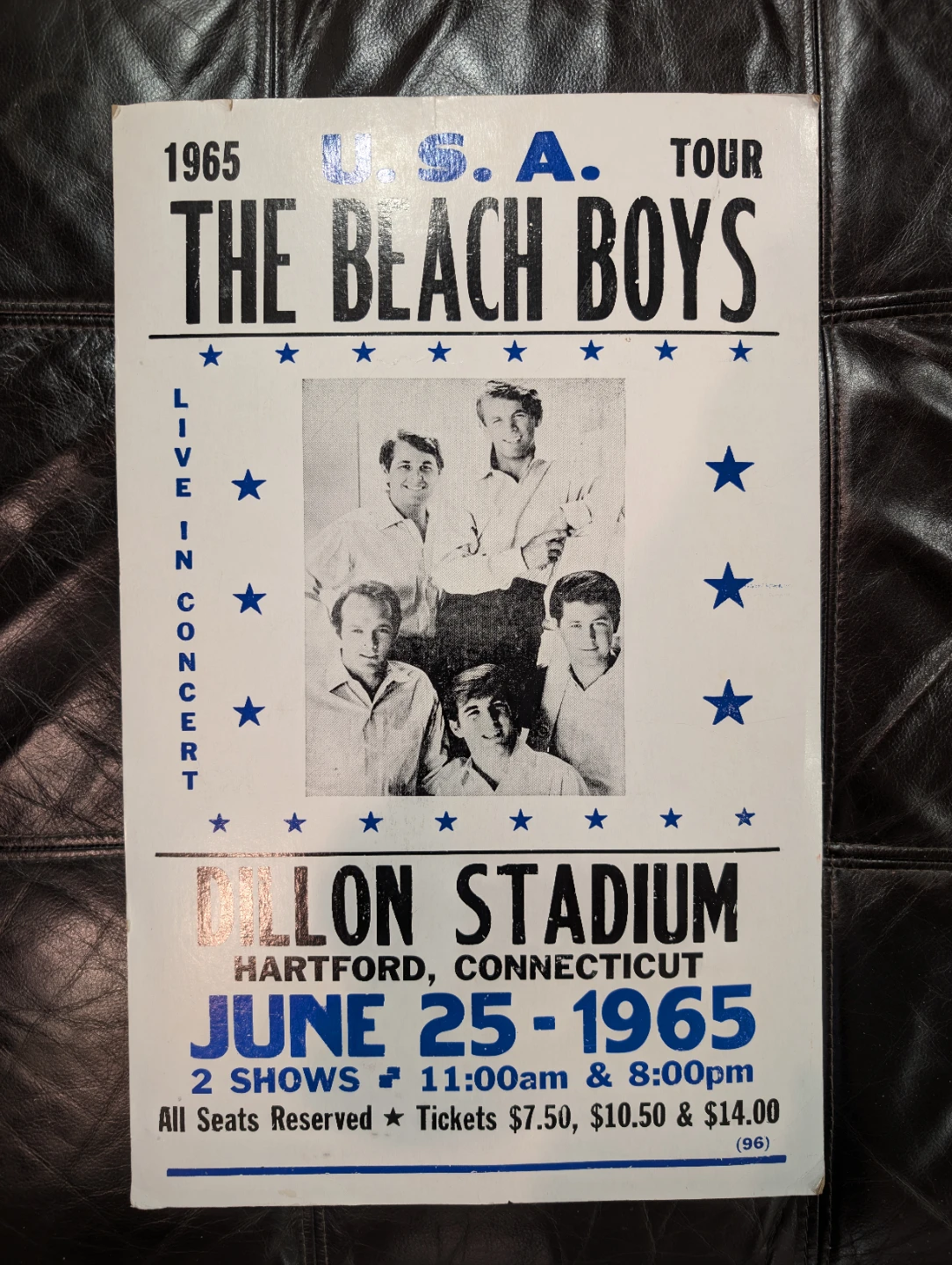 The Beach Boys 1965 U.S.A. Tour Concert Poster