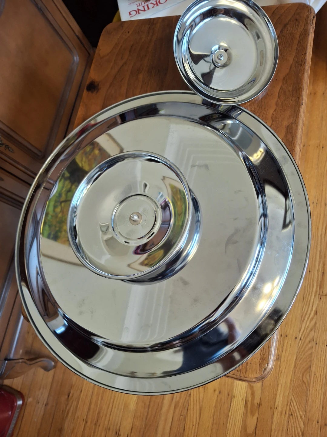 Vintage Chrome and Glass Serving Platter - photo 4