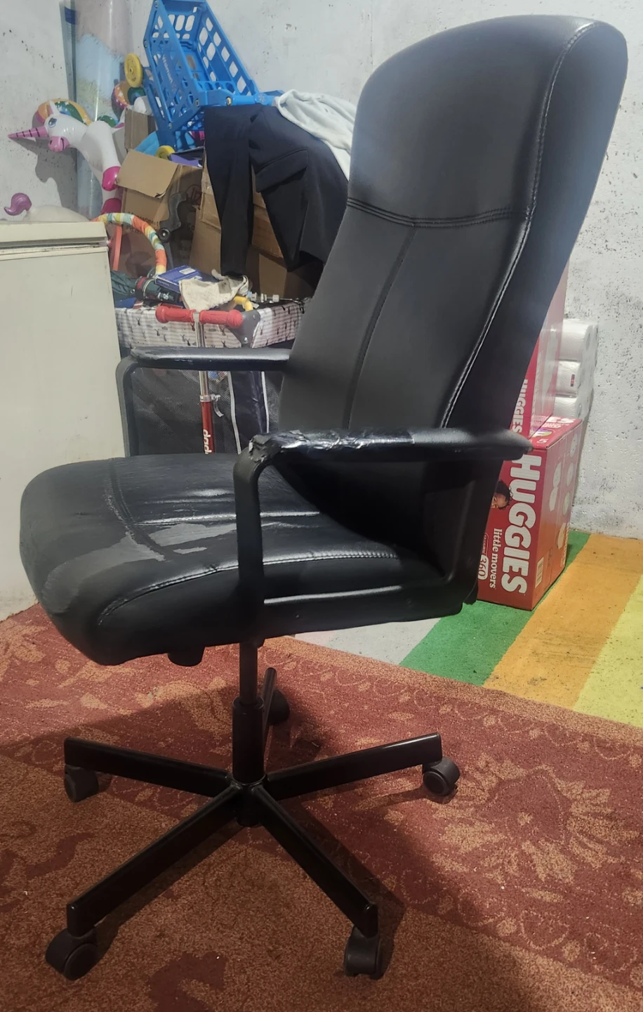 Black high-back office chair