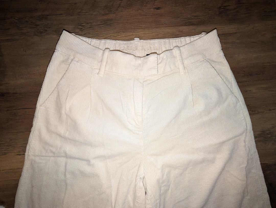 American Eagle Cream Corduroy Pants