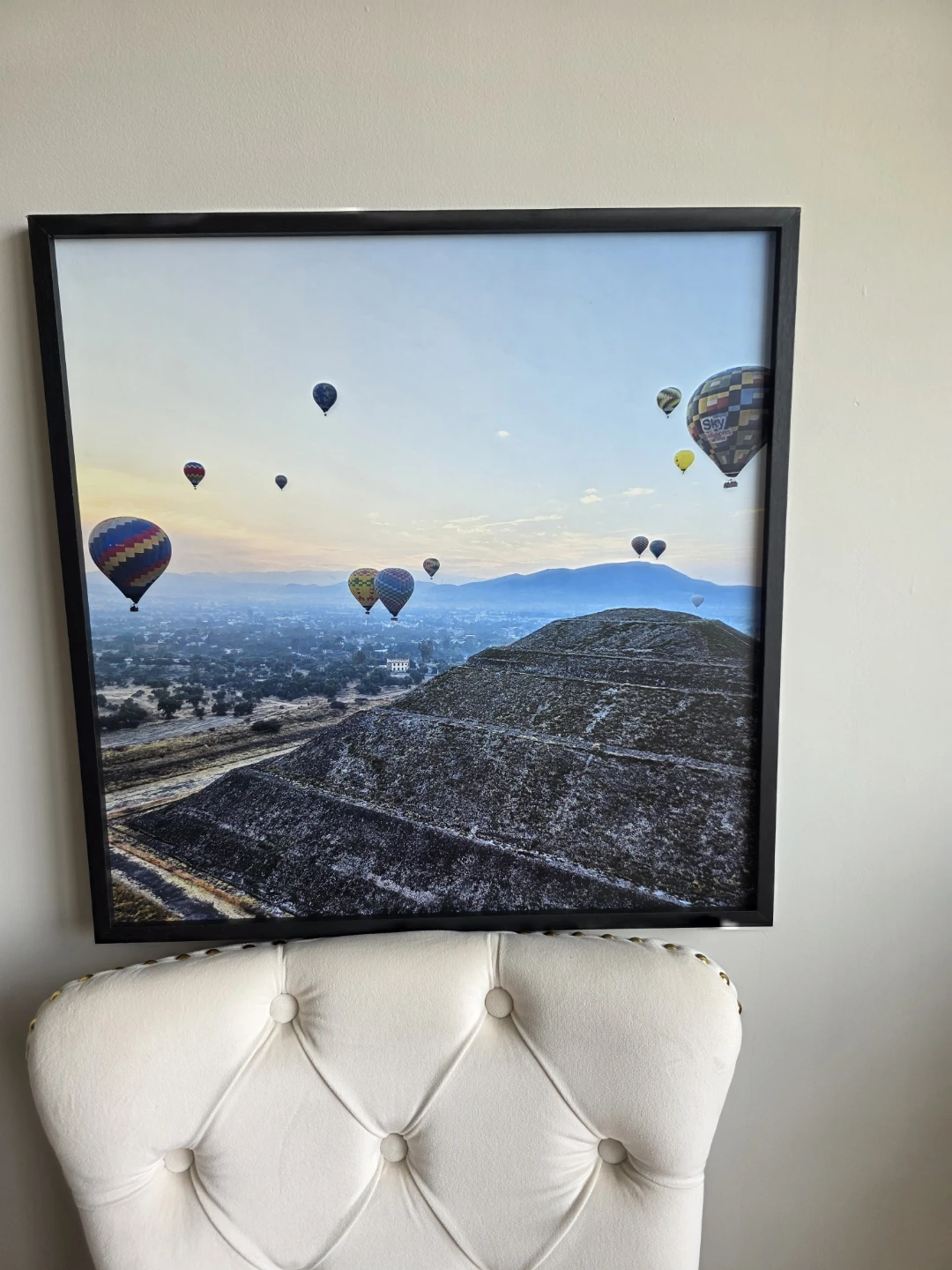 Framed Hot Air Balloon Pyramid Wall Art