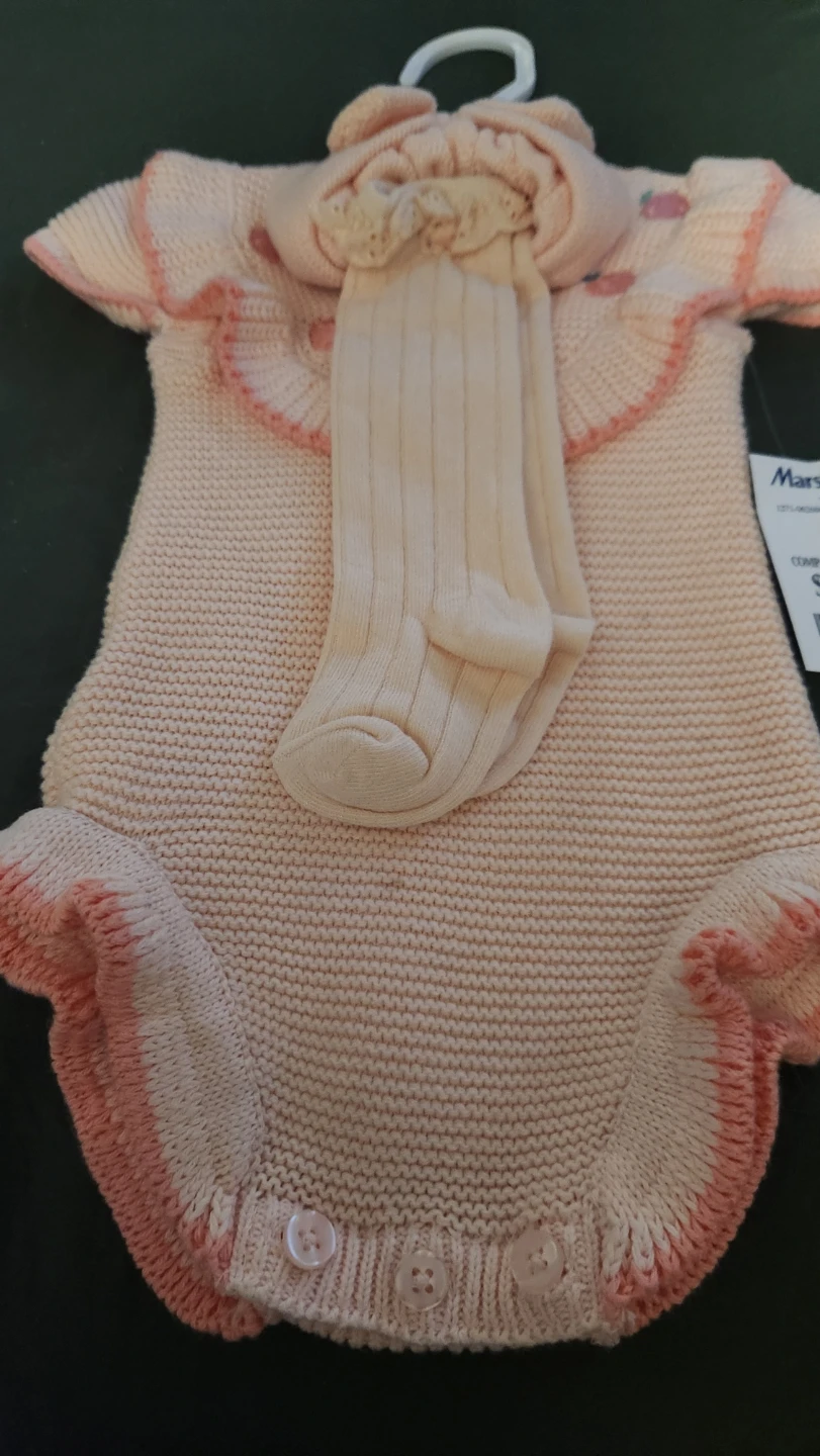 Baby Girl Knit Bodysuit and Socks Set - photo 2