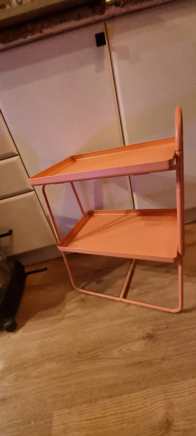 IKEA HATTÅSEN Two-Tier Peach Metal Side Table - photo 2
