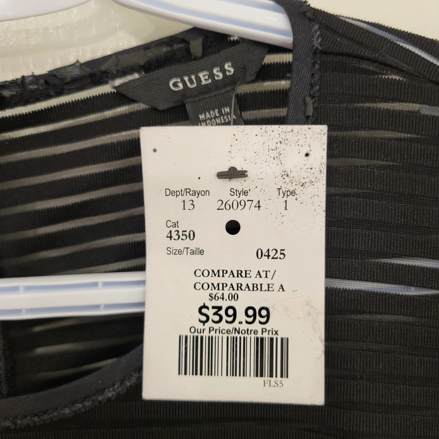 GUESS Black Long Sleeve Peplum Top - photo 2