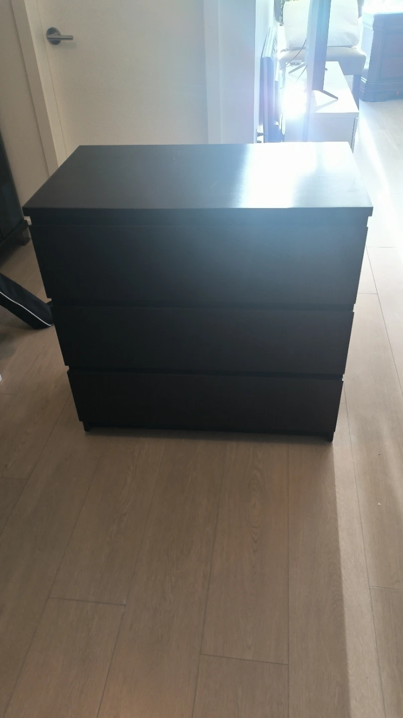 3-Drawer Dark Brown Dresser - photo 4
