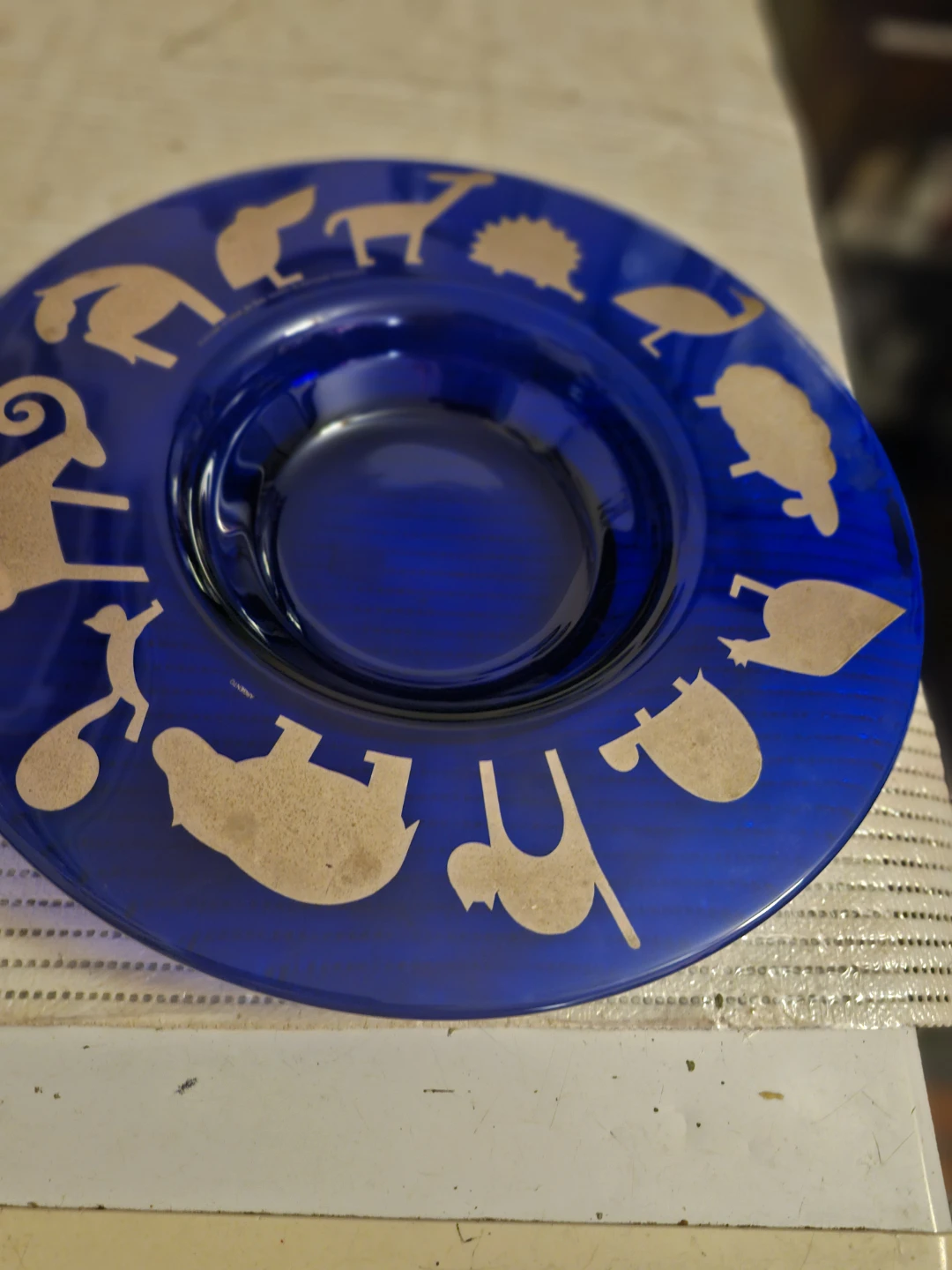 Egizia for HWC Sottsass Associati Cobalt Blue Glass Plate