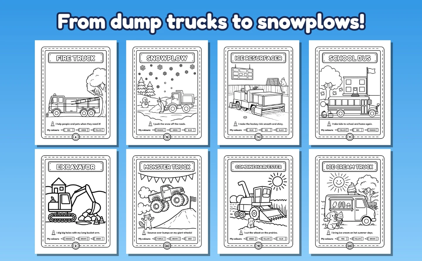 Brand New - My Big Trucks Colouring Book – 30 Trucks to Colour - photo 4