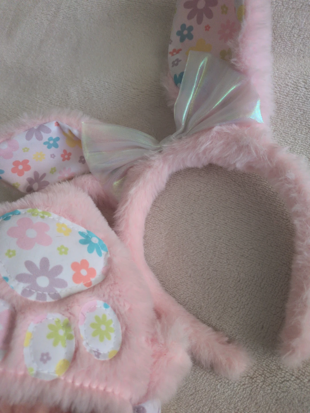 Pink Bunny Ears and Paws Set Costume - photo 2