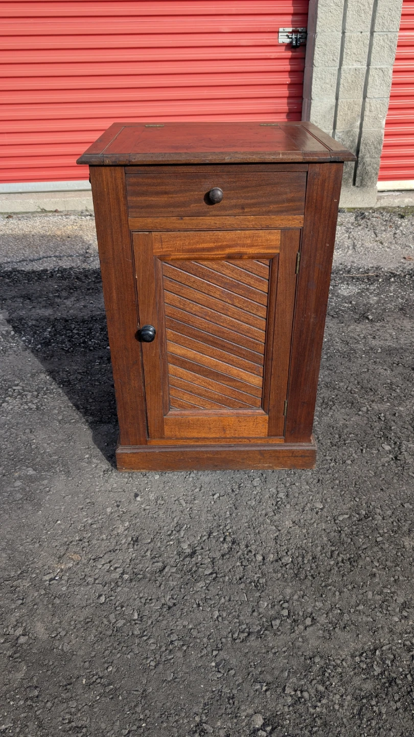 Vintage Wooden Washstand with Ceramic Basin