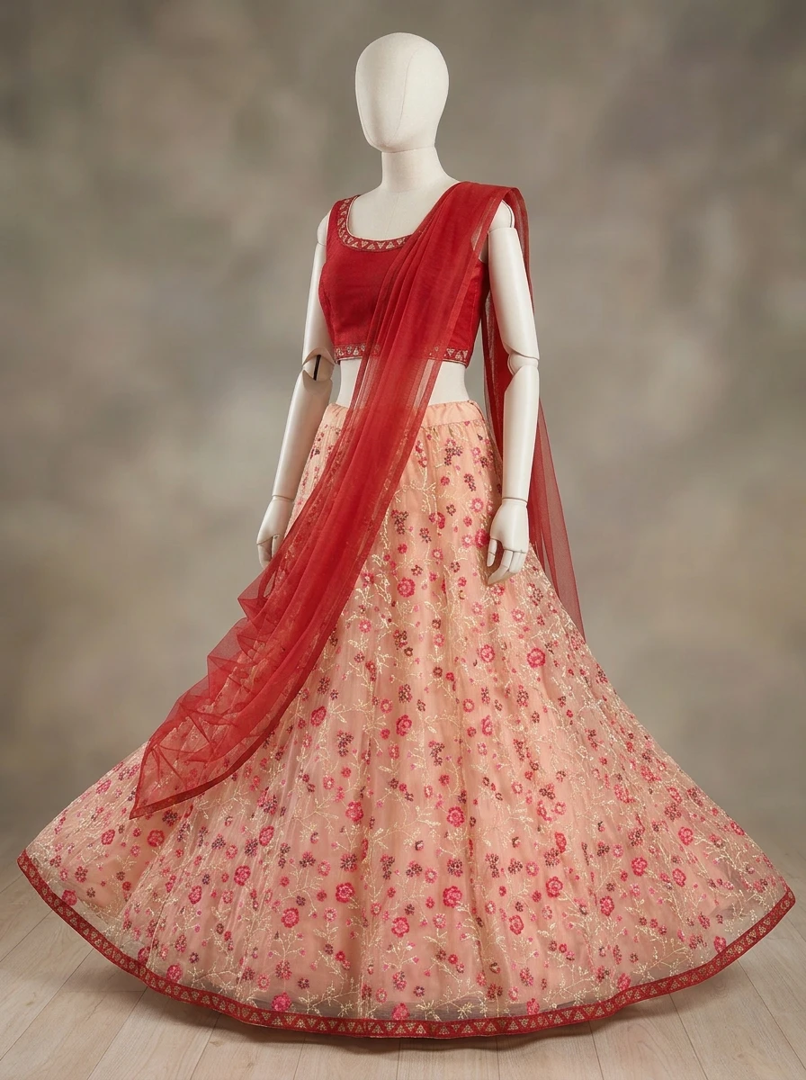 Floral Embroidered Lehenga Choli Set