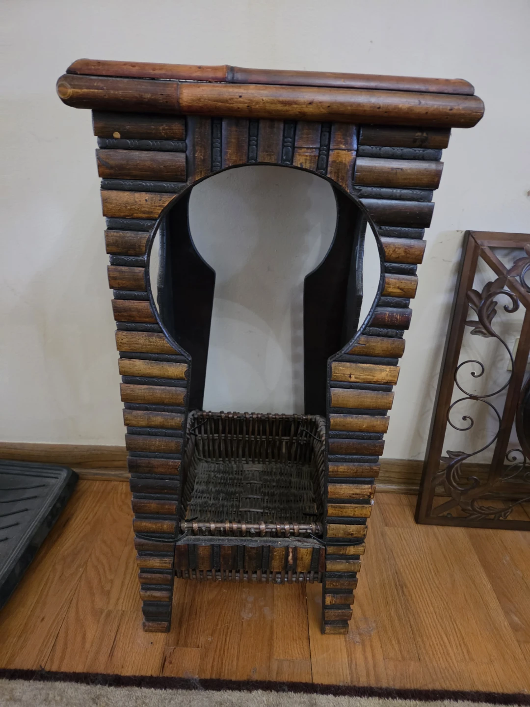 Tiki Burnt Bamboo Accent Table