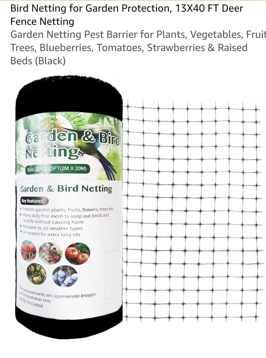Promore Garden Bird Netting 13 x 40 ft - photo 3