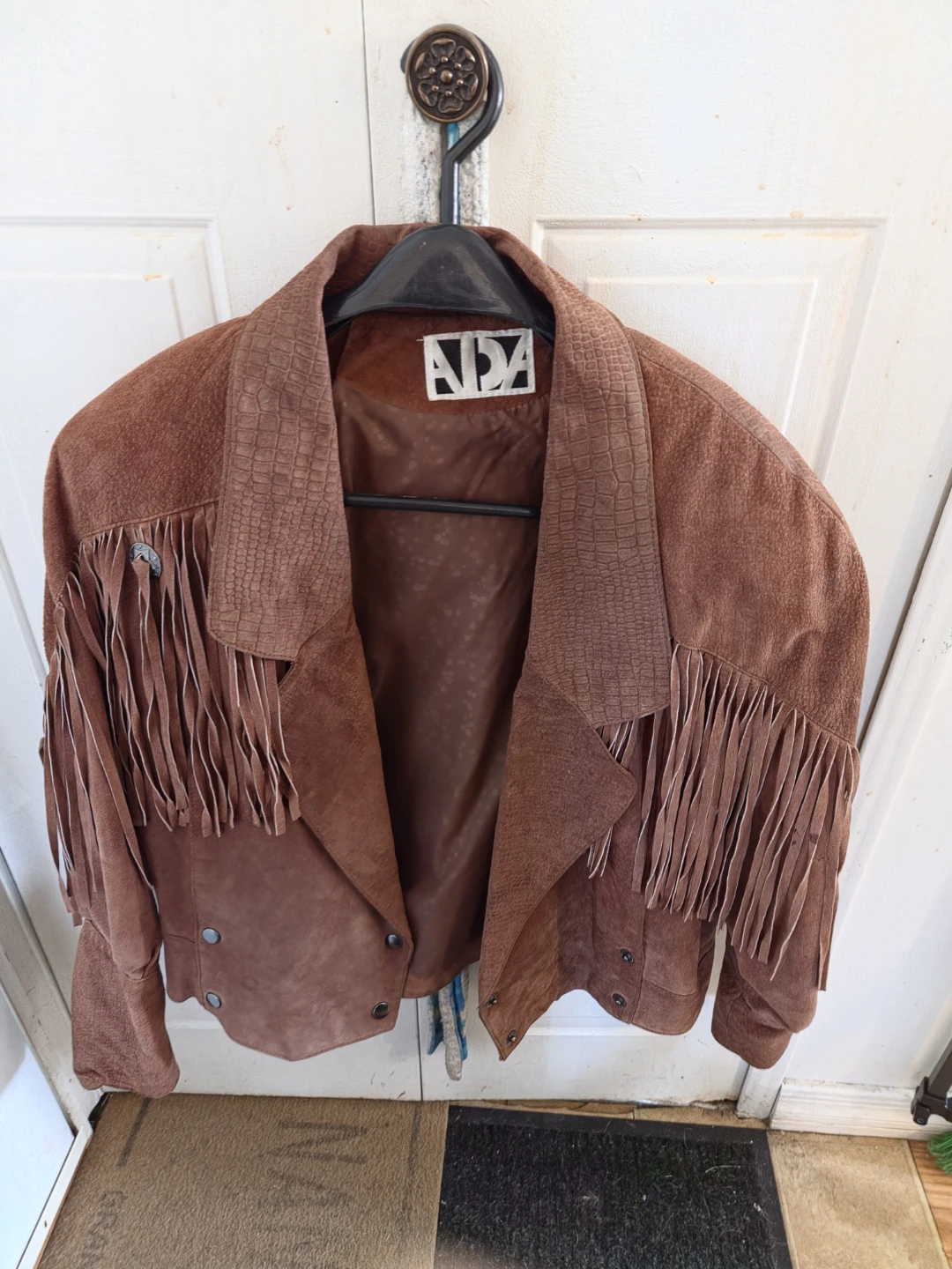 ADA Vintage Brown Suede Fringed Jacket